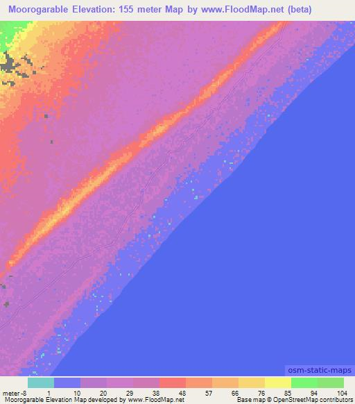 Moorogarable,Somalia Elevation Map