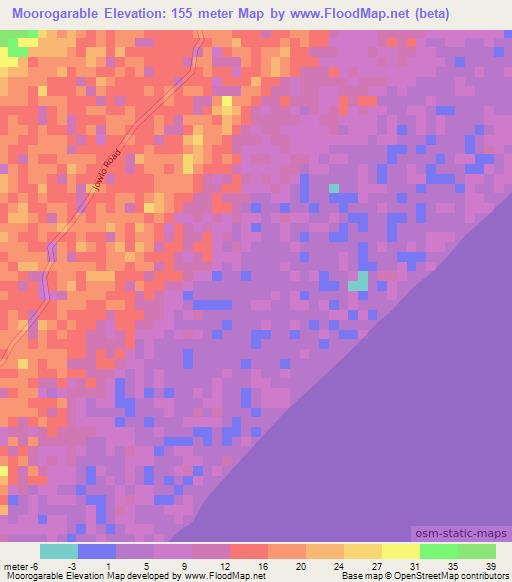 Moorogarable,Somalia Elevation Map