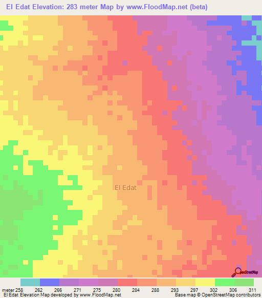 El Edat,Somalia Elevation Map