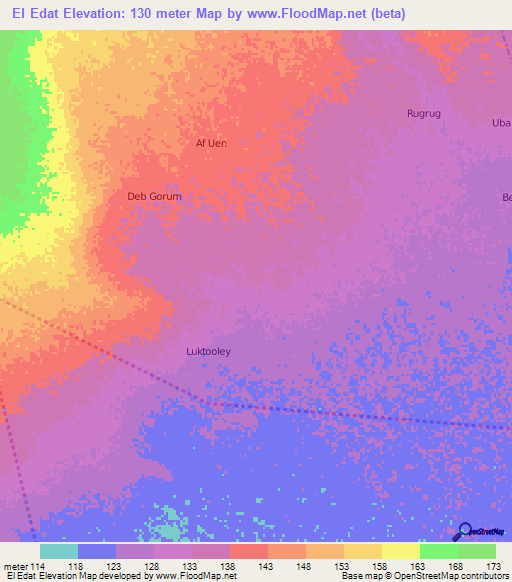 El Edat,Somalia Elevation Map