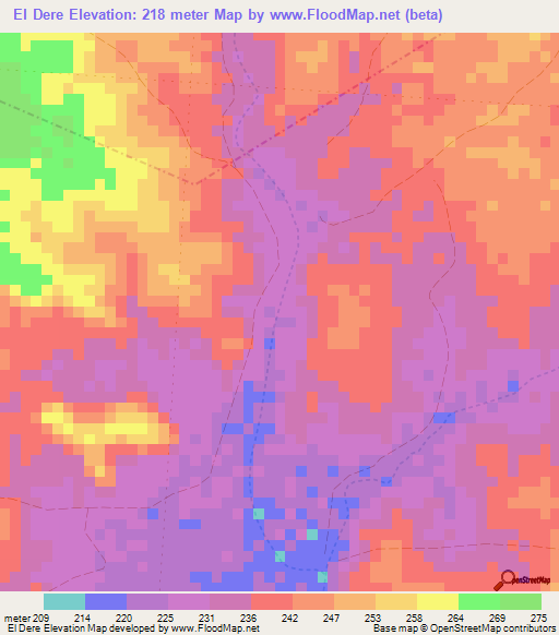 El Dere,Somalia Elevation Map