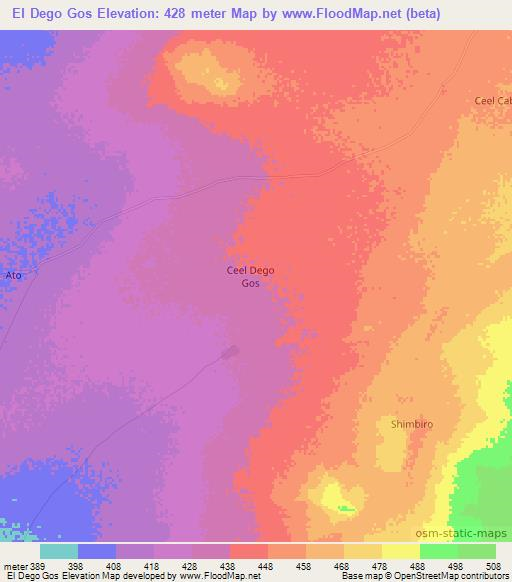 El Dego Gos,Somalia Elevation Map