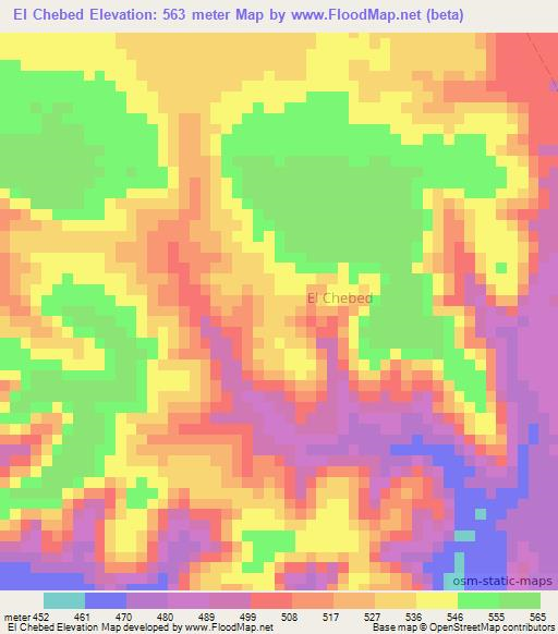 El Chebed,Somalia Elevation Map
