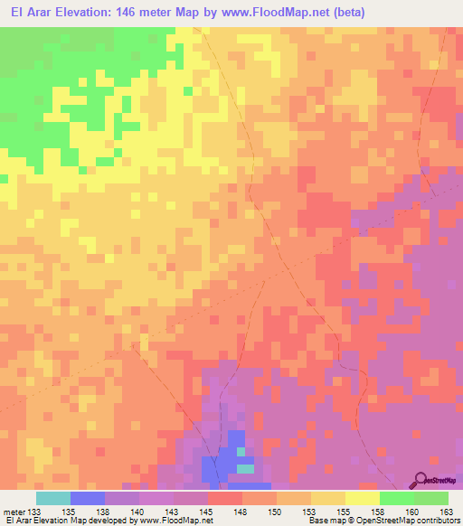 El Arar,Somalia Elevation Map