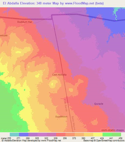 El Abdalla,Somalia Elevation Map