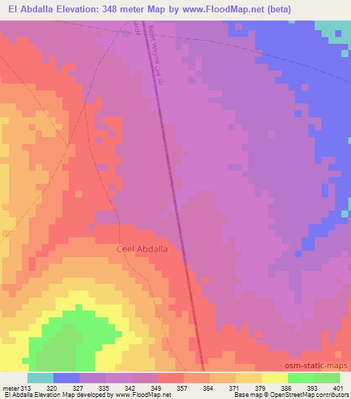 El Abdalla,Somalia Elevation Map