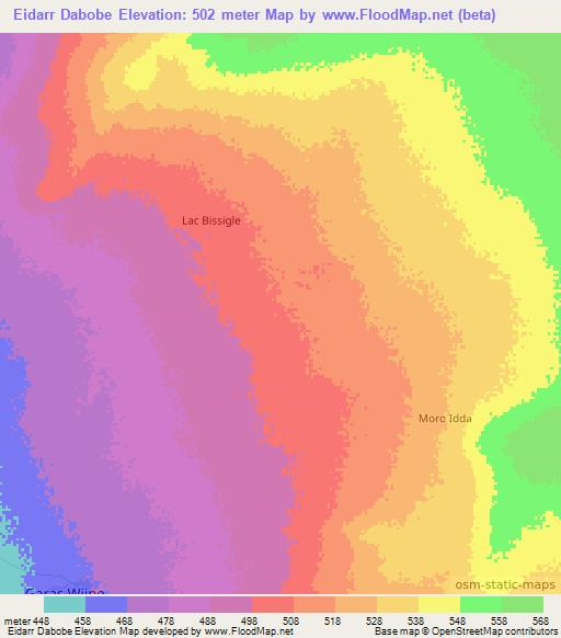 Eidarr Dabobe,Somalia Elevation Map