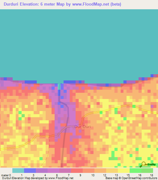 Durduri,Somalia Elevation Map