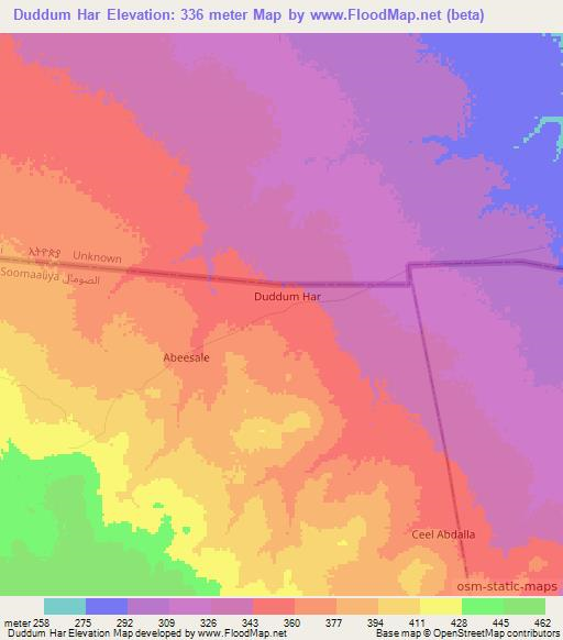 Duddum Har,Somalia Elevation Map