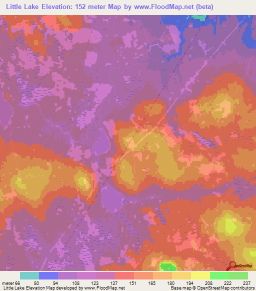 Little Lake,Canada Elevation Map