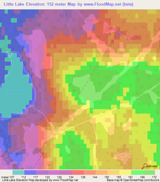 Little Lake,Canada Elevation Map