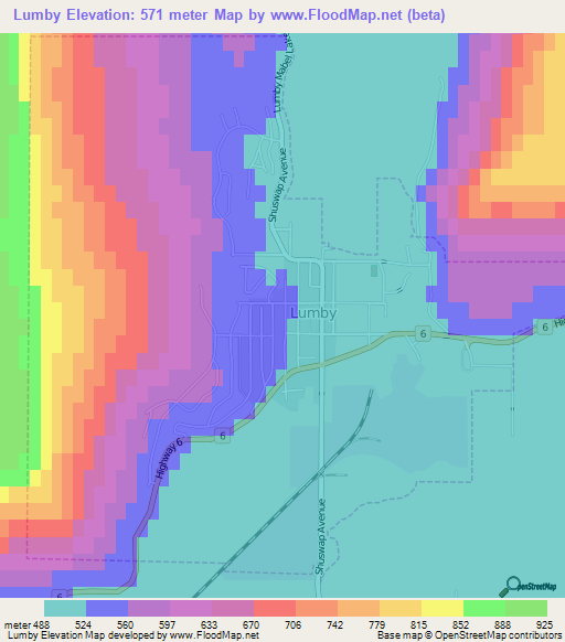 Lumby,Canada Elevation Map