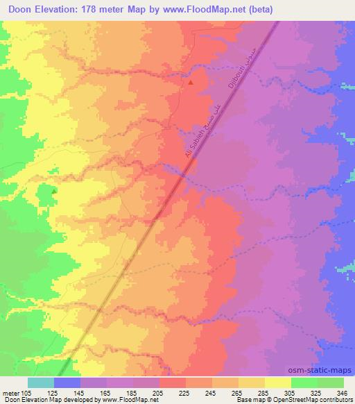 Doon,Somalia Elevation Map