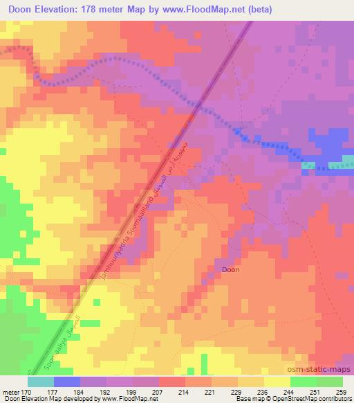 Doon,Somalia Elevation Map