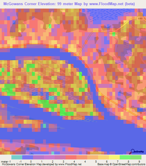 McGowans Corner,Canada Elevation Map