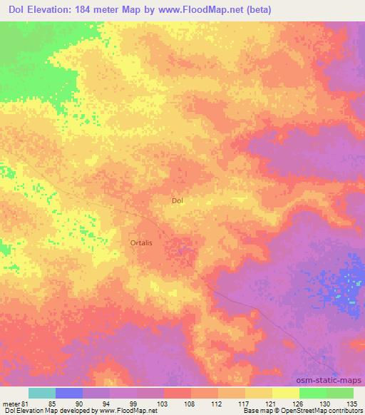 Dol,Somalia Elevation Map