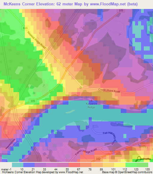 McKeens Corner,Canada Elevation Map
