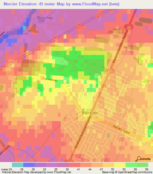 Mercier,Canada Elevation Map