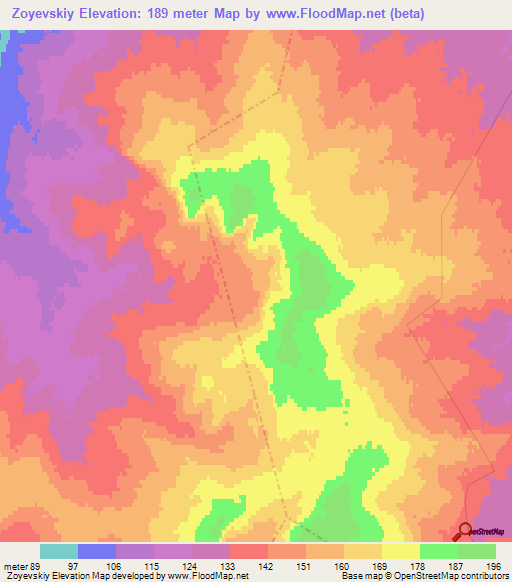 Zoyevskiy,Kazakhstan Elevation Map
