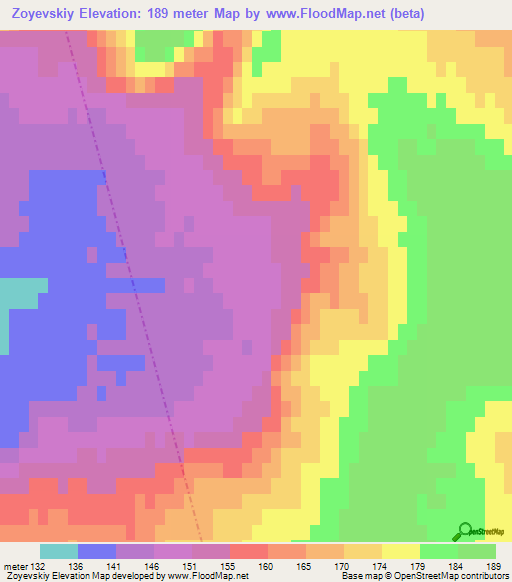 Zoyevskiy,Kazakhstan Elevation Map