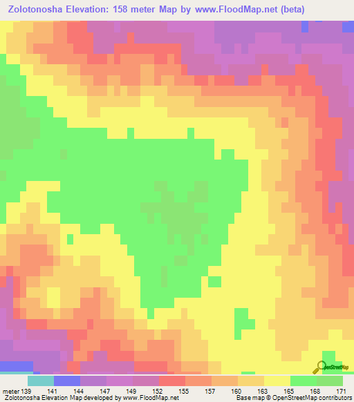 Zolotonosha,Kazakhstan Elevation Map