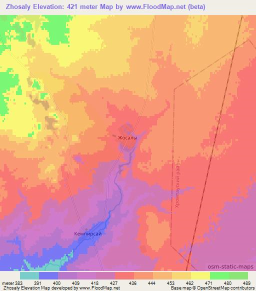 Zhosaly,Kazakhstan Elevation Map