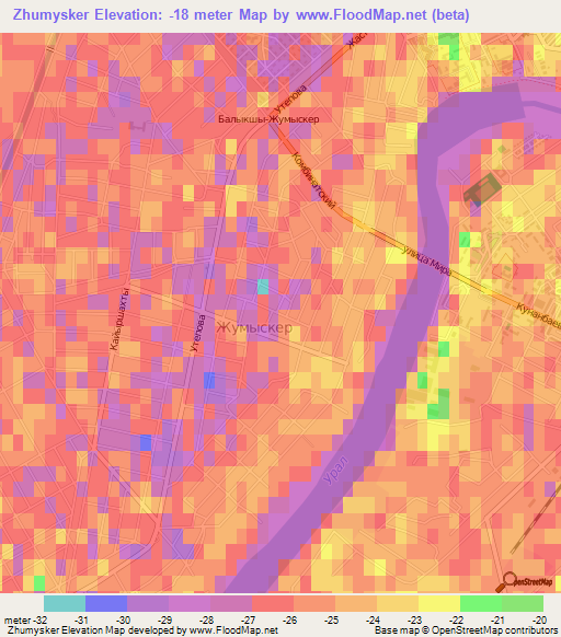 Zhumysker,Kazakhstan Elevation Map