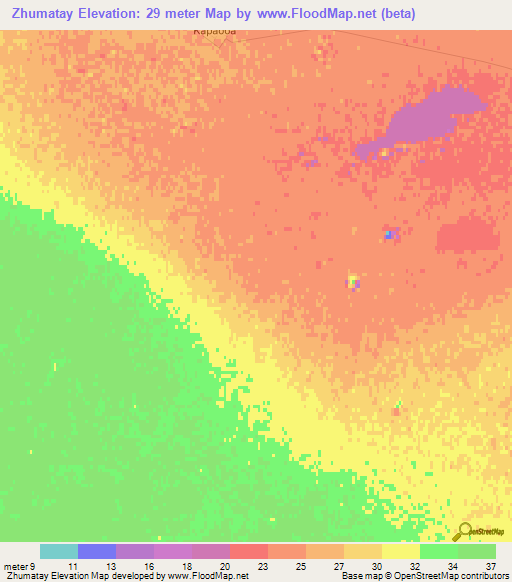Zhumatay,Kazakhstan Elevation Map