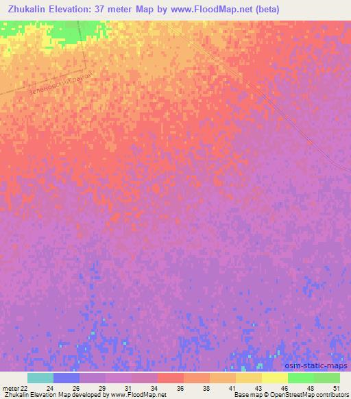Zhukalin,Kazakhstan Elevation Map
