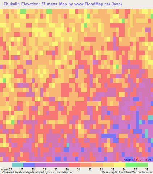 Zhukalin,Kazakhstan Elevation Map