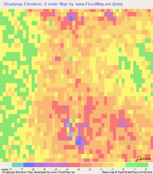 Zhualysay,Kazakhstan Elevation Map