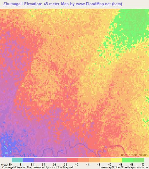 Zhumagali,Kazakhstan Elevation Map
