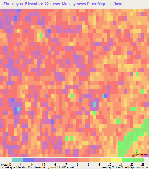 Zhoskayrat,Kazakhstan Elevation Map