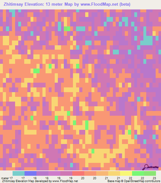 Zhitimsay,Kazakhstan Elevation Map