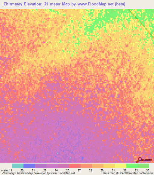Zhirmatay,Kazakhstan Elevation Map