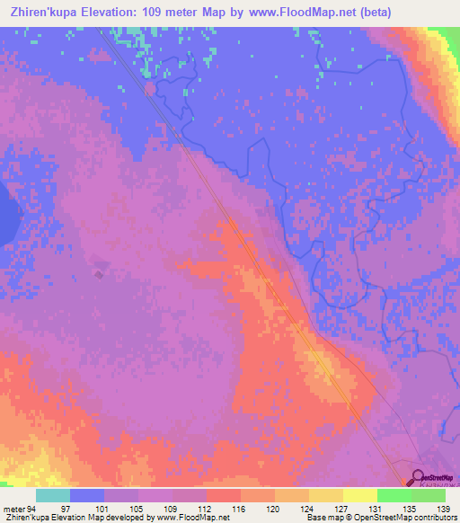 Zhiren'kupa,Kazakhstan Elevation Map