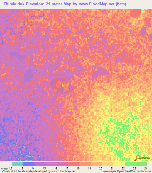 Zhirakuduk,Kazakhstan Elevation Map