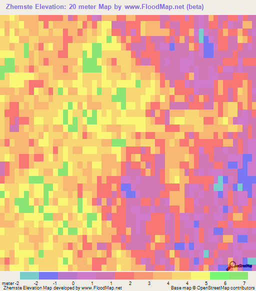 Zhemste,Kazakhstan Elevation Map