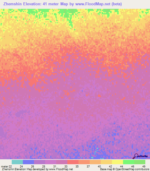Zhemshin,Kazakhstan Elevation Map