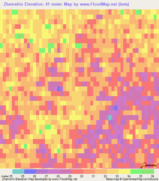 Zhemshin,Kazakhstan Elevation Map