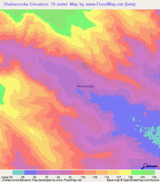 Zheleznovka,Kazakhstan Elevation Map