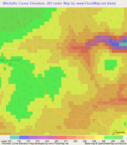 Mitchells Corner,Canada Elevation Map