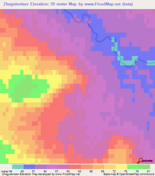 Zhegulevtsev,Kazakhstan Elevation Map