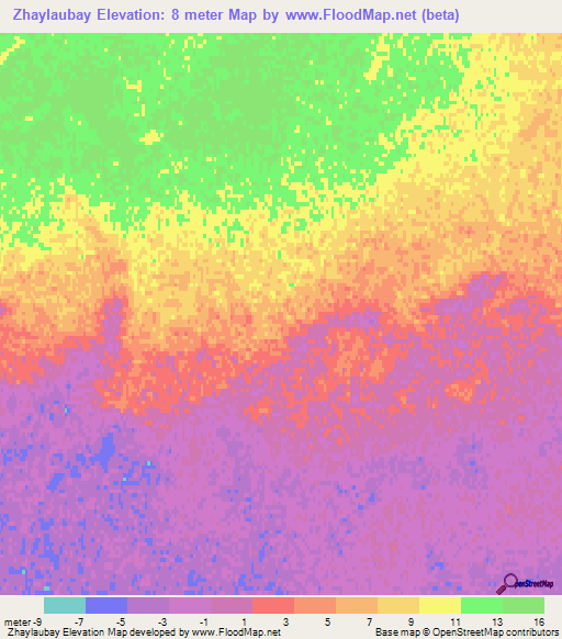 Zhaylaubay,Kazakhstan Elevation Map