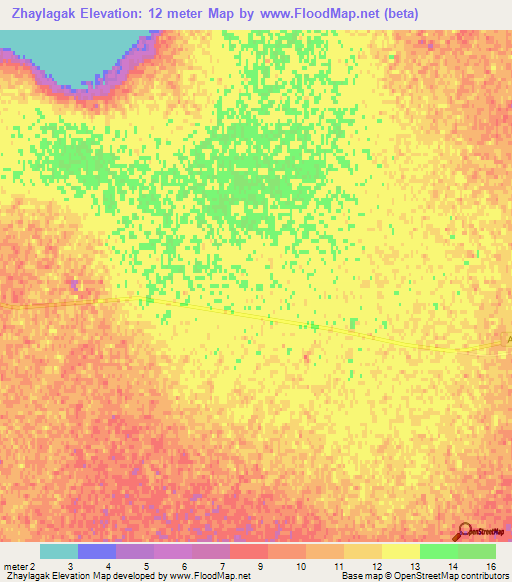 Zhaylagak,Kazakhstan Elevation Map