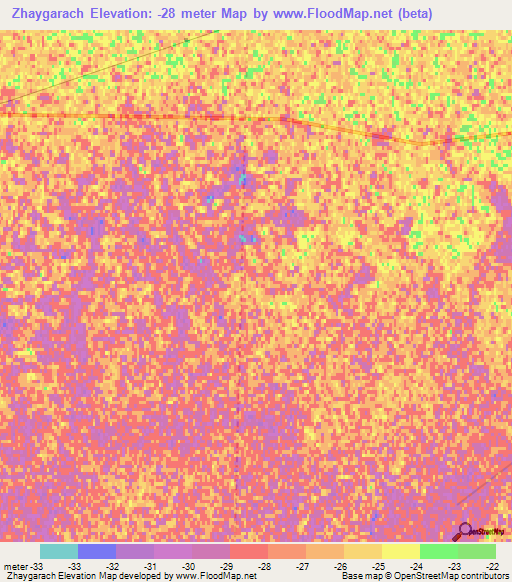 Zhaygarach,Kazakhstan Elevation Map