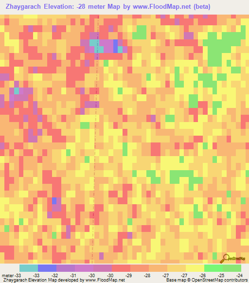 Zhaygarach,Kazakhstan Elevation Map