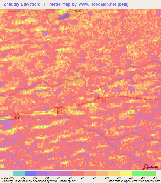 Zhautay,Kazakhstan Elevation Map