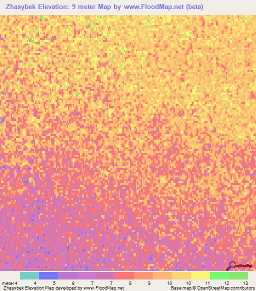 Zhasybek,Kazakhstan Elevation Map