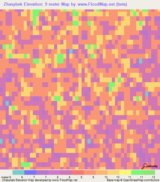 Zhasybek,Kazakhstan Elevation Map